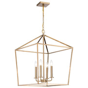 Nuvo Lighting Emma 20in 4-Light Large Pendant | Transitional Burnished Brass Steel | Dining Room & Entryway | 20 x 20 x 26 in | Model 60-7932
