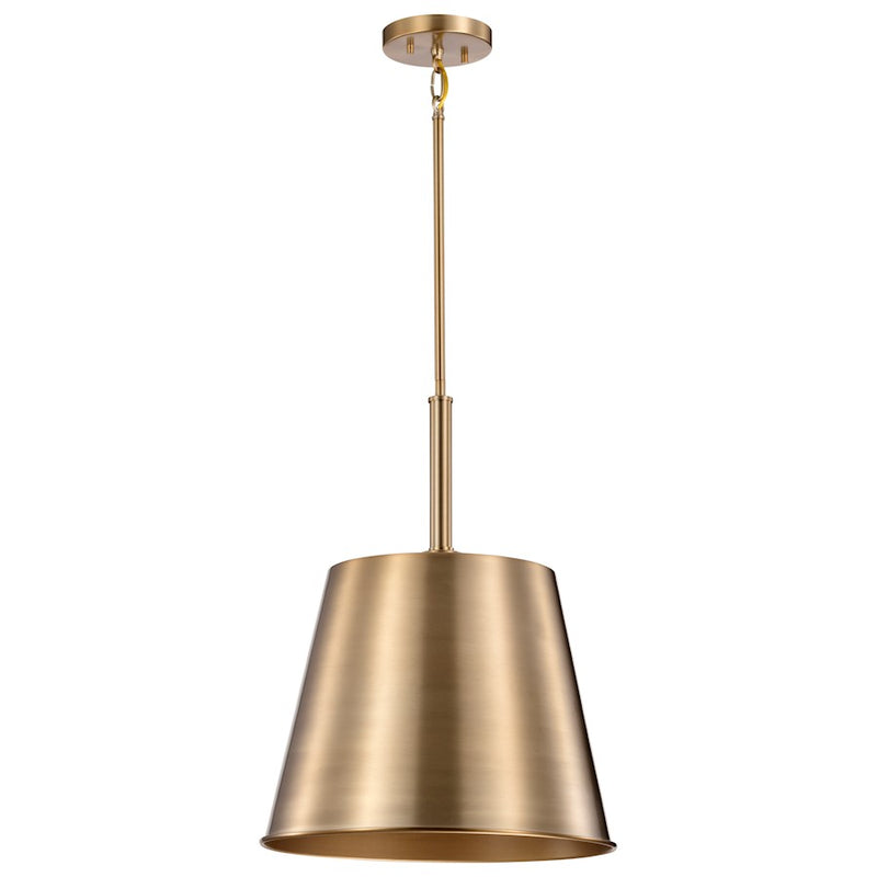Nuvo Lighting Alexis 15in 1-Light Large Pendant | Contemporary Burnished Brass Metal Shade | Kitchen Island & Dining Room | 15 x 15 x 20 in | Model 60-7938