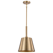 Nuvo Lighting Alexis 11in 1-Light Small Pendant | Contemporary Burnished Brass Steel and Gold Metal Shade | Entryway & Kitchen Island | 11 | Model 60-7939