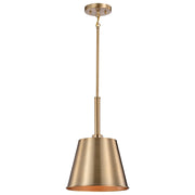 Nuvo Lighting Alexis 11in 1-Light Small Pendant | Contemporary Burnished Brass Steel and Gold Metal Shade | Entryway & Kitchen Island | 11 | Model 60-7939