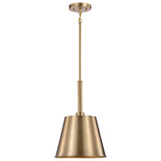 Nuvo Lighting Alexis 11in 1-Light Small Pendant | Contemporary Burnished Brass Steel and Gold Metal Shade | Entryway & Kitchen Island | 11 | Model 60-7939
