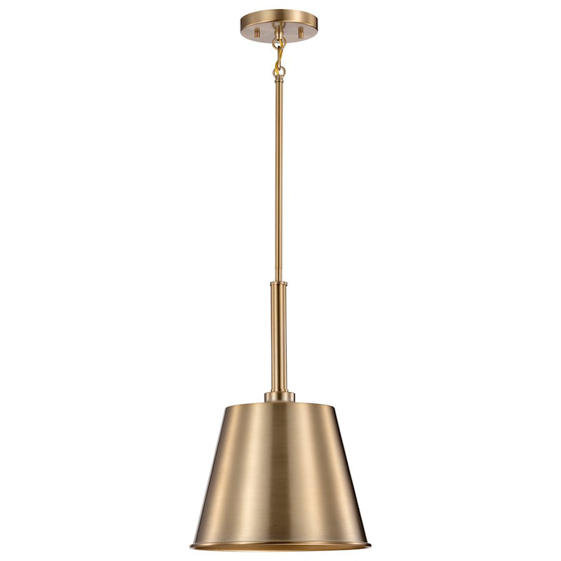 Nuvo Lighting Alexis 11in 1-Light Small Pendant | Contemporary Burnished Brass Steel and Gold Metal Shade | Entryway & Kitchen Island | 11 | Model 60-7939