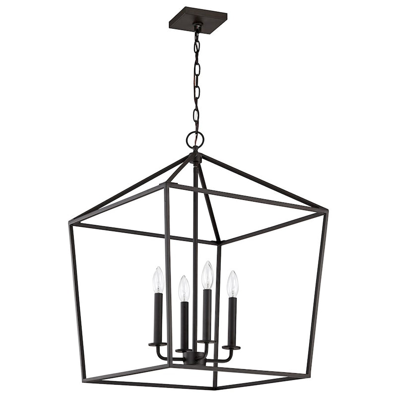 Nuvo Lighting Emma 17in 4-Light Small Pendant | Transitional Matte Black Steel | Kitchen Island & Dining Room | 17 x 17 x 24 in | Model 60-7941