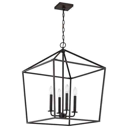 Nuvo Lighting Emma 17in 4-Light Small Pendant | Transitional Matte Black Steel | Kitchen Island & Dining Room | 17 x 17 x 24 in | Model 60-7941