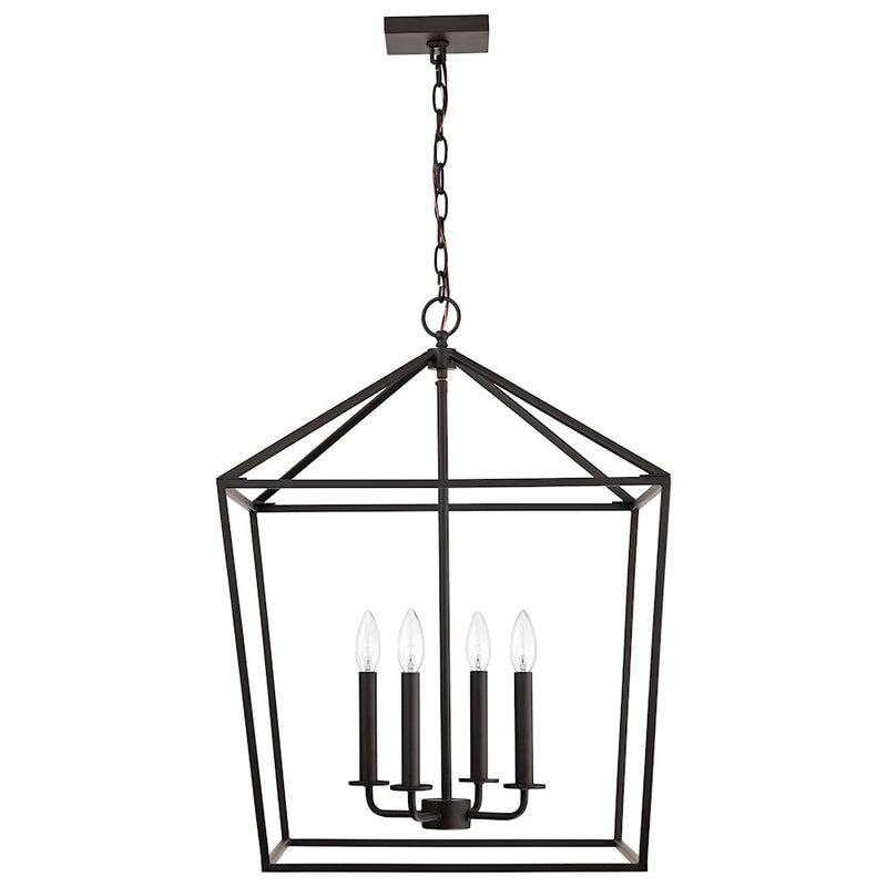 Nuvo Lighting Emma 17in 4-Light Small Pendant | Transitional Matte Black Steel | Kitchen Island & Dining Room | 17 x 17 x 24 in | Model 60-7941