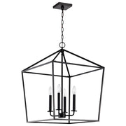 Nuvo Lighting Emma 20in 4-Light Large Pendant | Transitional Matte Black Steel | Dining Room & Entryway | 20 x 20 x 26 in | Model 60-7942