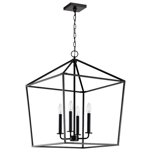 Nuvo Lighting Emma 20in 4-Light Large Pendant | Transitional Matte Black Steel | Dining Room & Entryway | 20 x 20 x 26 in | Model 60-7942