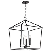 Nuvo Lighting Emma 20in 4-Light Large Pendant | Transitional Matte Black Steel | Dining Room & Entryway | 20 x 20 x 26 in | Model 60-7942