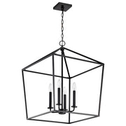 Nuvo Lighting Emma 20in 4-Light Large Pendant | Transitional Matte Black Steel | Dining Room & Entryway | 20 x 20 x 26 in | Model 60-7942