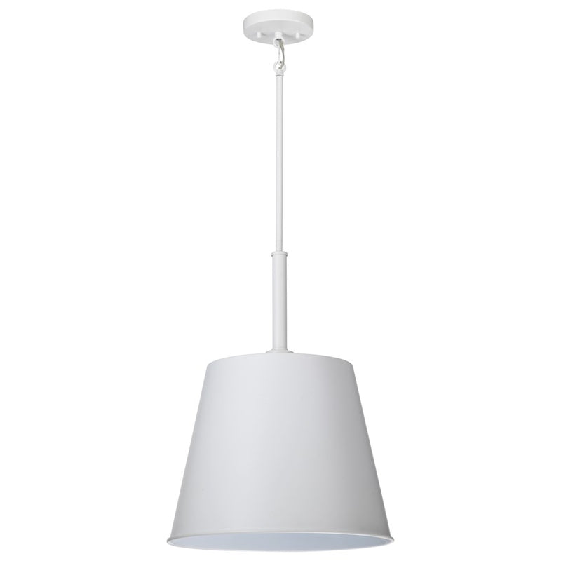 Nuvo Lighting Alexis 15in 1-Light Large Pendant | Contemporary Matte White Steel Metal Shade | Kitchen Island & Dining Room | 15 x 15 x 20 | Model 60-7948