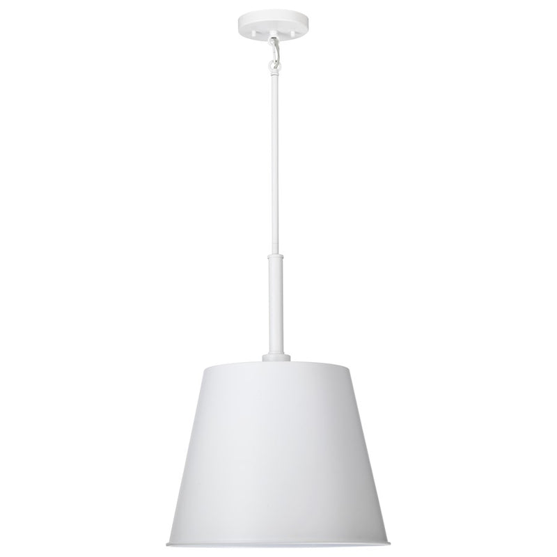 Nuvo Lighting Alexis 15in 1-Light Large Pendant | Contemporary Matte White Steel Metal Shade | Kitchen Island & Dining Room | 15 x 15 x 20 | Model 60-7948