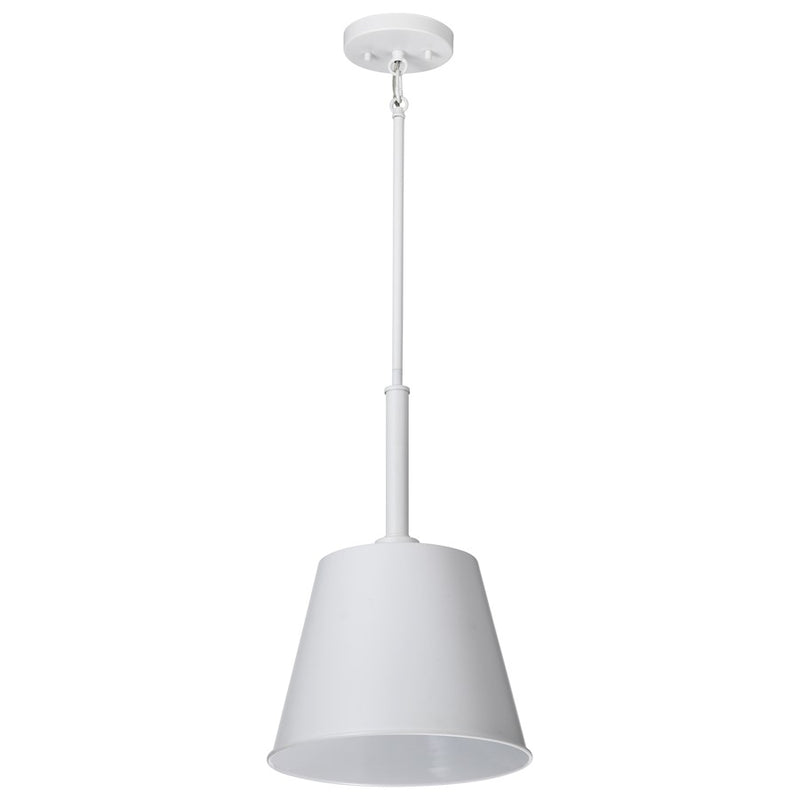 Nuvo Lighting Alexis 11in 1-Light Small Pendant | Contemporary Matte White Steel and Metal Shade | Kitchen Island & Entryway | 11 x 11 x | Model 60-7949