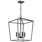 Nuvo Lighting Emma 17in 4-Light Small Pendant | Transitional Dark Bronze Steel | Kitchen Island & Dining Room | 17 x 17 x 24 in | Model 60-7951