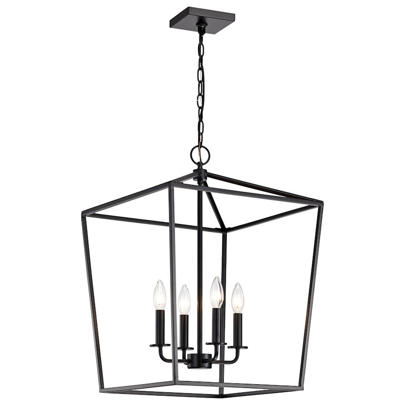 Nuvo Lighting Emma 17in 4-Light Small Pendant | Transitional Dark Bronze Steel | Kitchen Island & Dining Room | 17 x 17 x 24 in | Model 60-7951