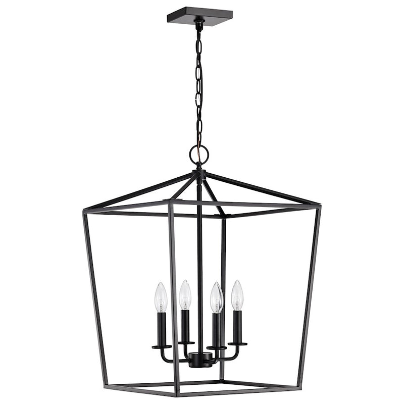 Nuvo Lighting Emma 17in 4-Light Small Pendant | Transitional Dark Bronze Steel | Kitchen Island & Dining Room | 17 x 17 x 24 in | Model 60-7951