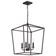 Nuvo Lighting Emma 20in 4-Light Large Pendant | Transitional Dark Bronze Steel | Dining Room & Entryway | 20 x 20 x 26 in | Model 60-7952