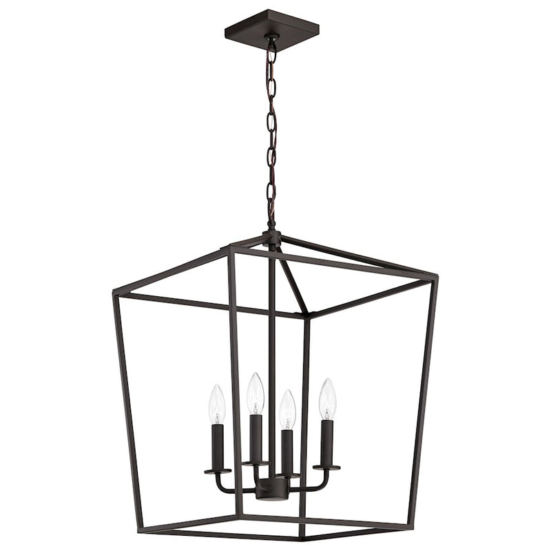 Nuvo Lighting Emma 20in 4-Light Large Pendant | Transitional Dark Bronze Steel | Dining Room & Entryway | 20 x 20 x 26 in | Model 60-7952
