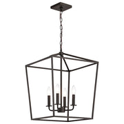 Nuvo Lighting Emma 20in 4-Light Large Pendant | Transitional Dark Bronze Steel | Dining Room & Entryway | 20 x 20 x 26 in | Model 60-7952