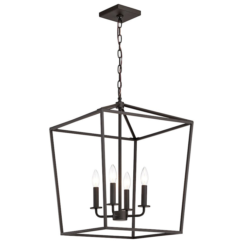 Nuvo Lighting Emma 20in 4-Light Large Pendant | Transitional Dark Bronze Steel | Dining Room & Entryway | 20 x 20 x 26 in | Model 60-7952