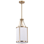 Nuvo Lighting Easton 9in 1-Light Pendant | Transitional Burnished Brass and White Linen Fabric | Kitchen Island & Dining Room | 9.75 x | Model 60-7961