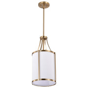 Nuvo Lighting Easton 9in 1-Light Pendant | Transitional Burnished Brass and White Linen Fabric | Kitchen Island & Dining Room | 9.75 x | Model 60-7961