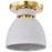 Nuvo Lighting Collins 8" Flush Mount, Ceramic/Gold Accents - 60-8001