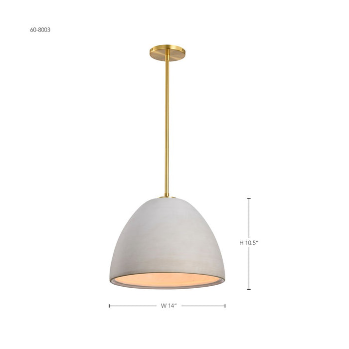 Nuvo Lighting Collins 14" Pendant, Ceramic/Gold Accents