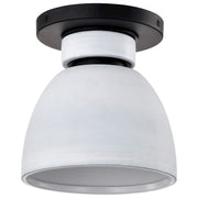 Nuvo Lighting Collins 8" Flush Mount, Ceramic/Silver Accents - 60-8011