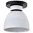 Nuvo Lighting Collins 8" Flush Mount, Ceramic/Silver Accents - 60-8011