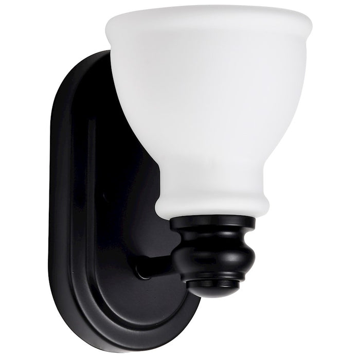 Nuvo Lighting Russel 1 Light 5" Vanity, Matte Black/Satin White Glass - 60-8021