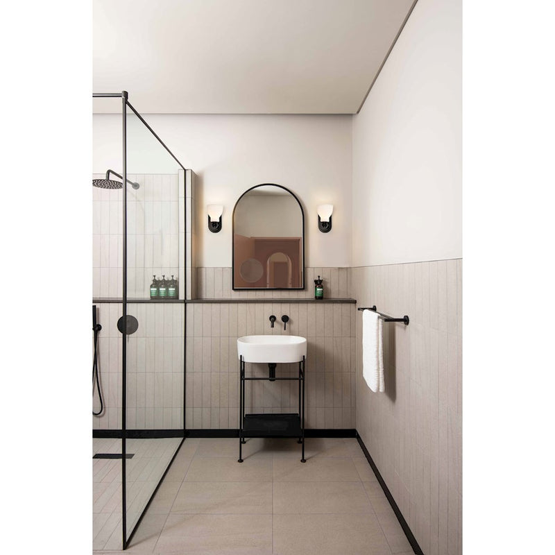 Nuvo Lighting Russel 1 Light 5" Vanity, Matte Black/Satin White Glass
