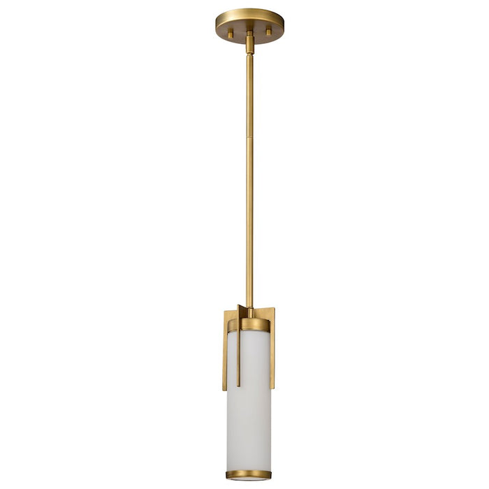 Nuvo Lighting Roselle 4" Mini Pendant, Natural Brass/White Glass - 60-8043