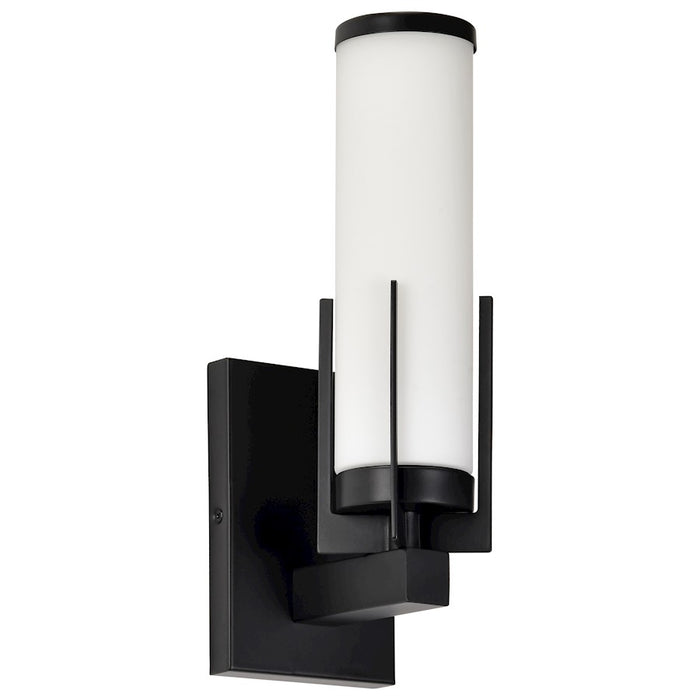 Nuvo Lighting Roselle 1 Light 4.5" Vanity, Matte Black/White Glass - 60-8051