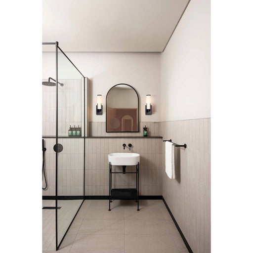 Nuvo Lighting Roselle 1 Light 4.5" Vanity, Matte Black/White Glass