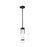 Nuvo Lighting Roselle 4" Mini Pendant, Matte Black/White Glass