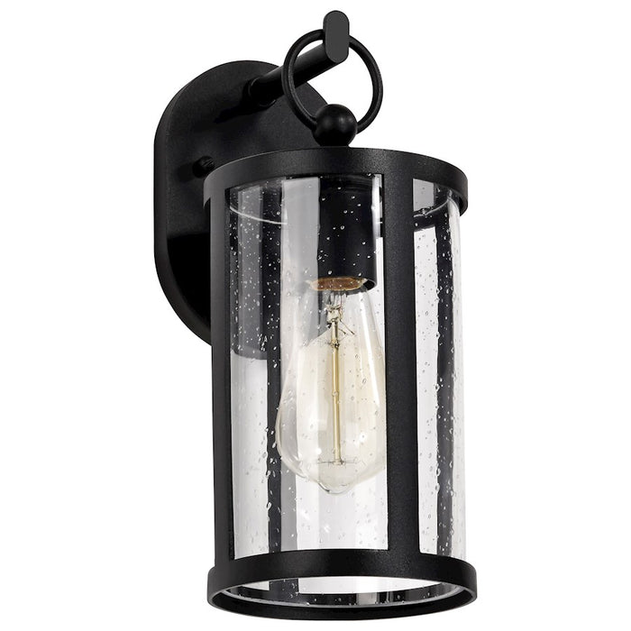 Nuvo Lighting Broadstone 1Lt 5" Wall Lantern, Black/Clear Seeded - 60-8111