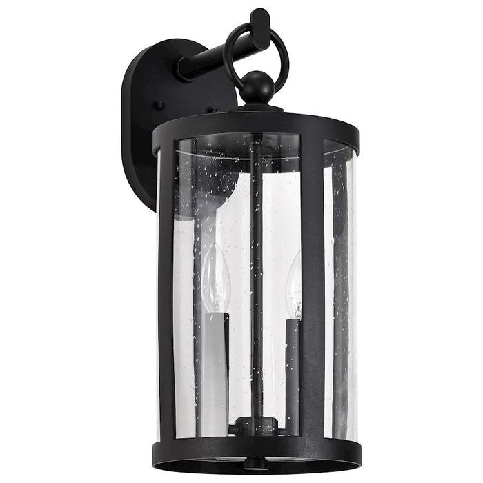 Nuvo Lighting Broadstone 2Lt 7" Wall Lantern, Black/Clear Seeded - 60-8112