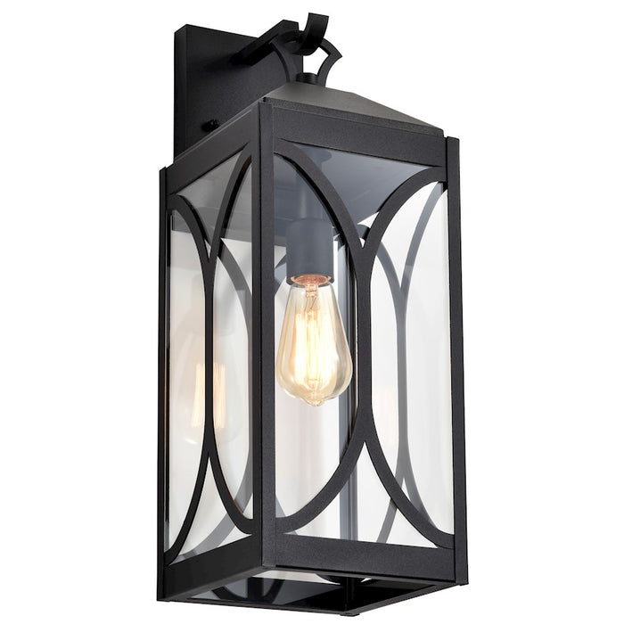 Nuvo Lighting Oaklyn 1 Light 7.5" Wall Lantern, Black/Clear Glass