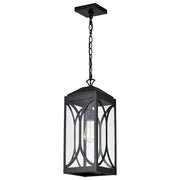 Nuvo Lighting Oaklyn 1 Light 8" Hanging Lantern, Black/Clear Glass - 60-8125