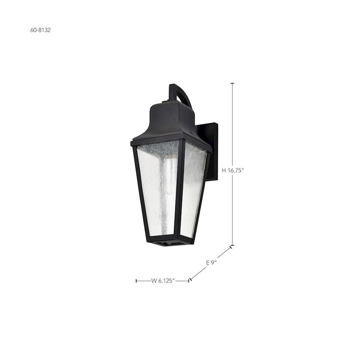 Nuvo Lighting Lawrence 1 Light 17" Wall Lantern, Black/Clear Seeded