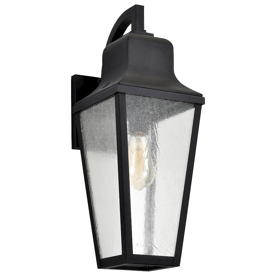 Nuvo Lighting Lawrence 1 Light 21" Wall Lantern, Black/Clear Seeded - 60-8133