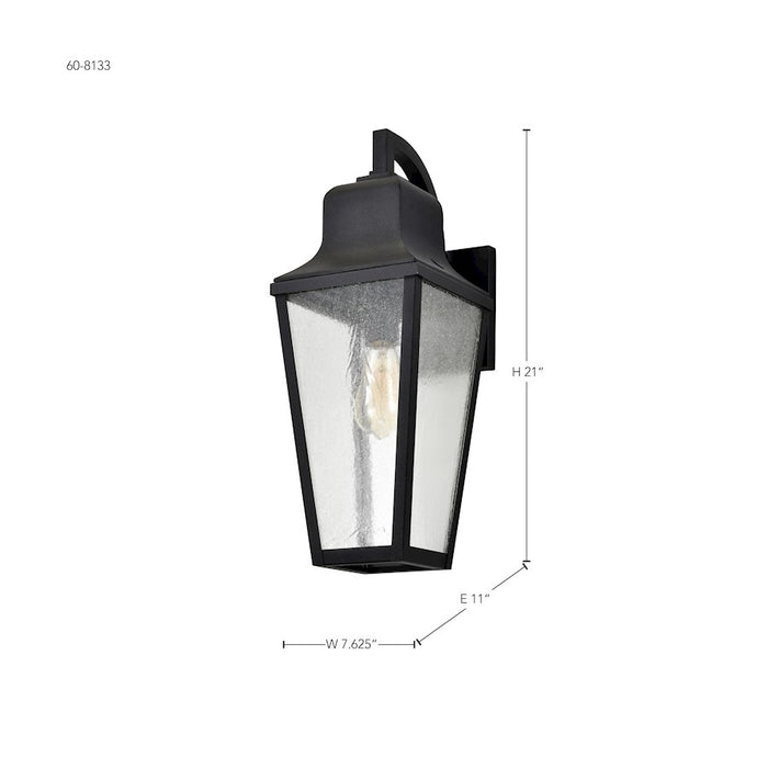 Nuvo Lighting Lawrence 1 Light 21" Wall Lantern, Black/Clear Seeded