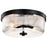 Nuvo Lighting Grayson Small Flush Mount, Black/Clear Ribbed Glass