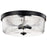 Nuvo Lighting Grayson Large Flush Mount, Black/Clear Ribbed Glass - 60-8609