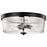 Nuvo Lighting Grayson Large Flush Mount, Black/Clear Ribbed Glass