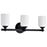 Nuvo Lighting Solara 3 Lt Vanity, Matte Black/Frosted Ribbed Glass - 60-8643