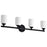 Nuvo Lighting Solara 4 Light Vanity, Matte Black/Frosted Ribbed Glass