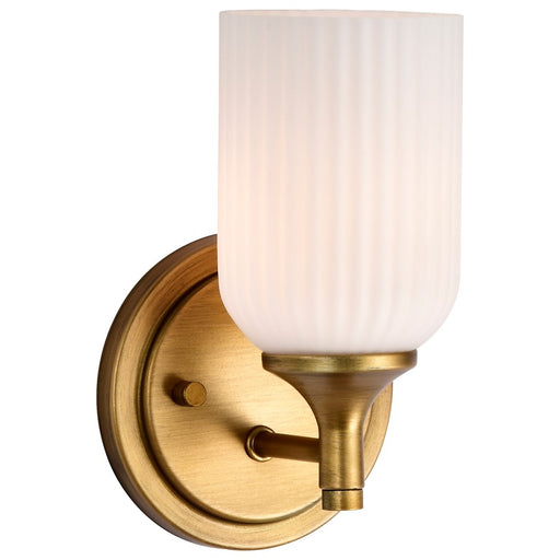 Nuvo Lighting Solara 1 Lt Wall Sconce, Brass/Frosted Ribbed Glass