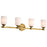 Nuvo Lighting Solara 4Lt Vanity, Natural Brass/Frosted Ribbed Glass