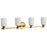 Nuvo Lighting Solara 4Lt Vanity, Natural Brass/Frosted Ribbed Glass